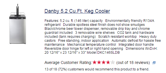 costco kegerator reviews